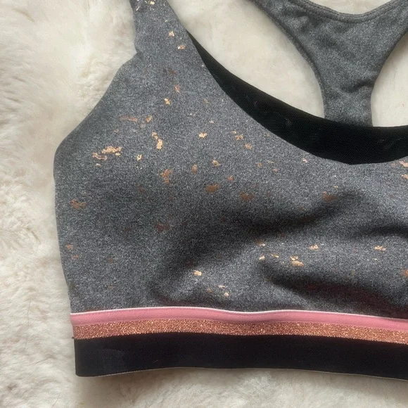C9 Champion Rose Gold Splatter Mesh Detail Medium Support Sports Bra S - Picture 2 of 6